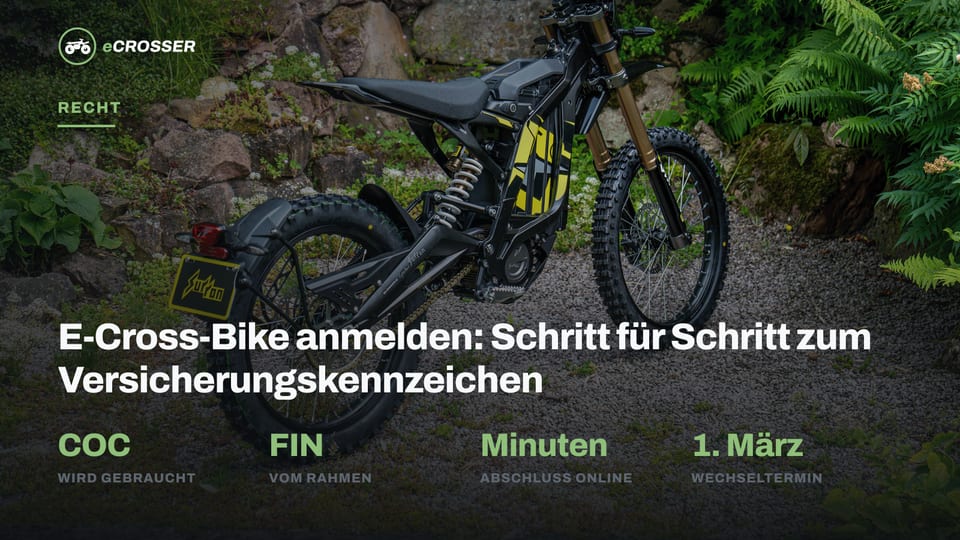 E-Cross-Bike anmelden: Schritt für Schritt zum Versicherungskennzeichen