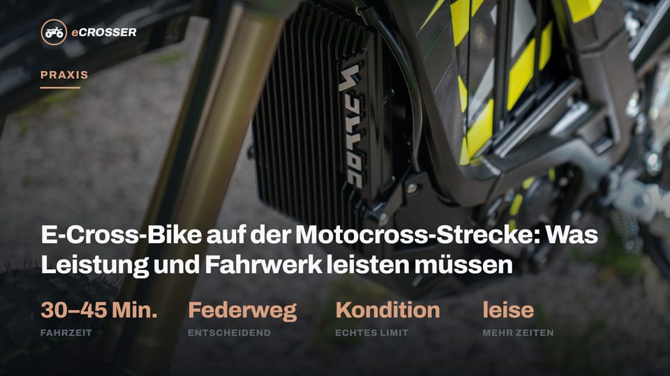E-Cross-Bike auf der Motocross-Strecke: Was Leistung und Fahrwerk leisten müssen