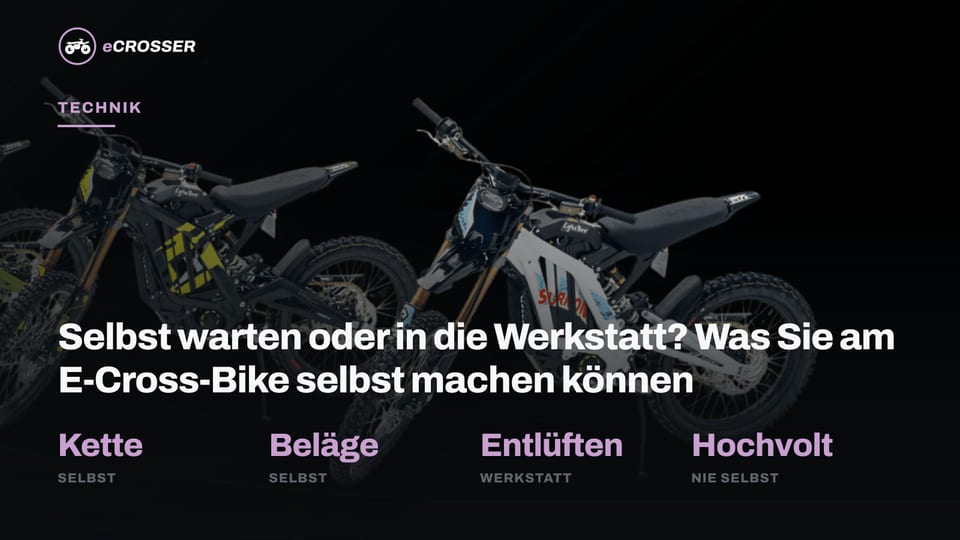 Selbst warten oder in die Werkstatt? Was Sie am E-Cross-Bike selbst machen können