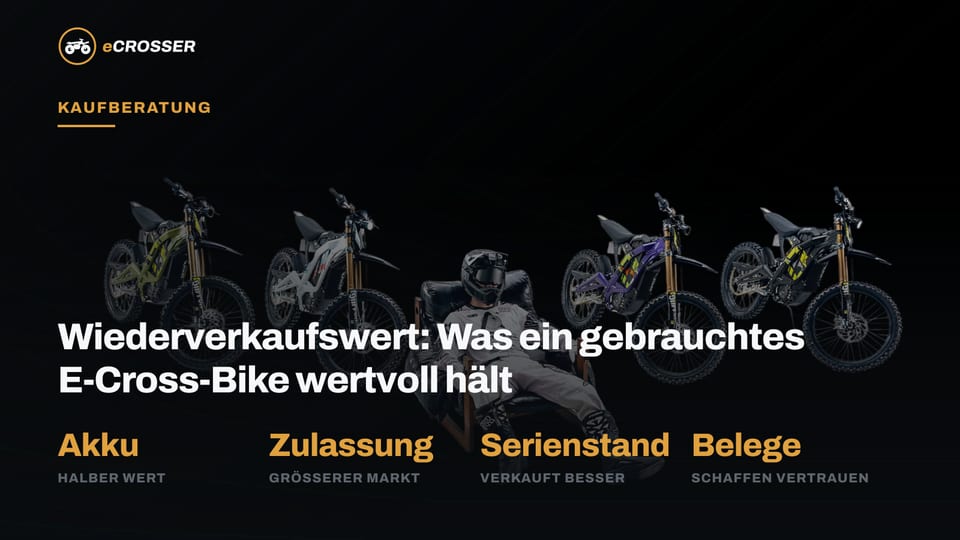 Wiederverkaufswert: Was ein gebrauchtes E-Cross-Bike wertvoll hält