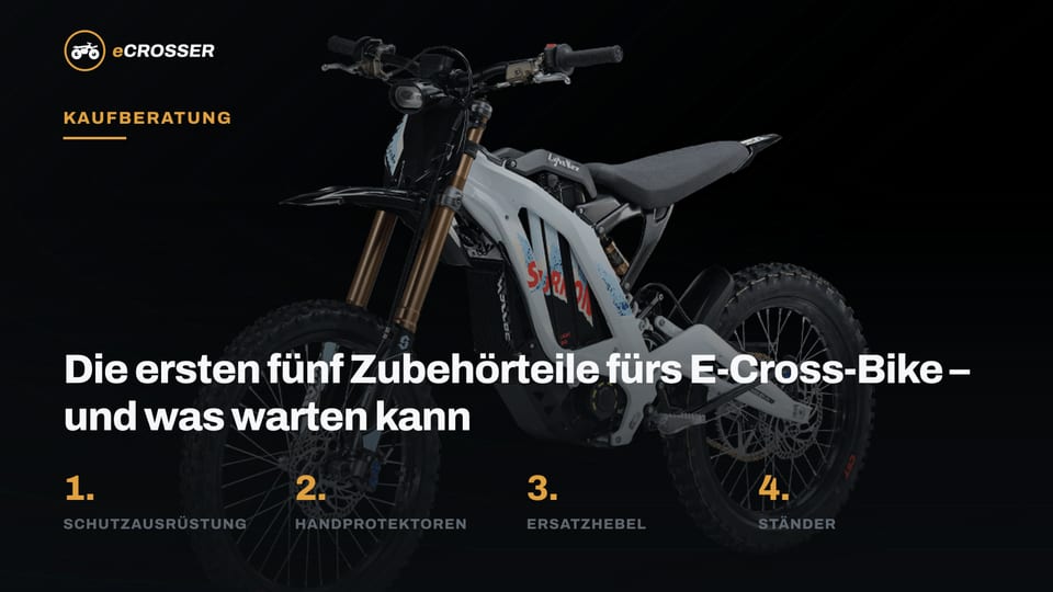 Die ersten fünf Zubehörteile fürs E-Cross-Bike – und was warten kann