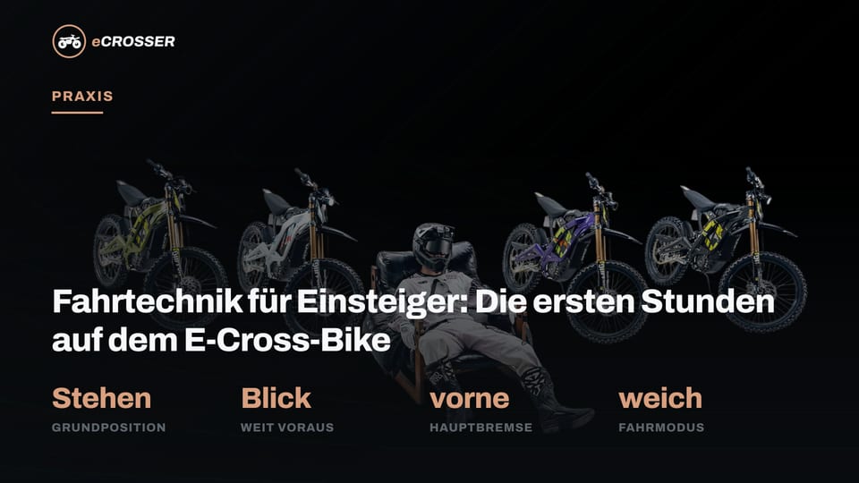 Fahrtechnik für Einsteiger: Die ersten Stunden auf dem E-Cross-Bike
