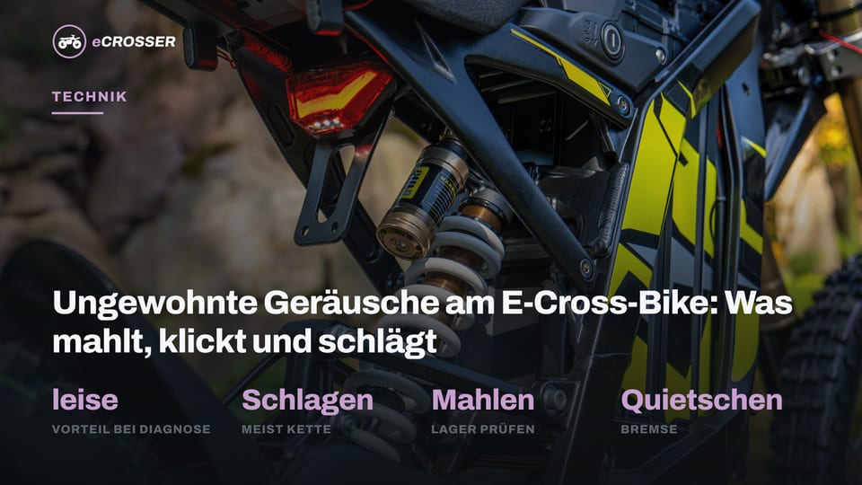 Ungewohnte Geräusche am E-Cross-Bike: Was mahlt, klickt und schlägt