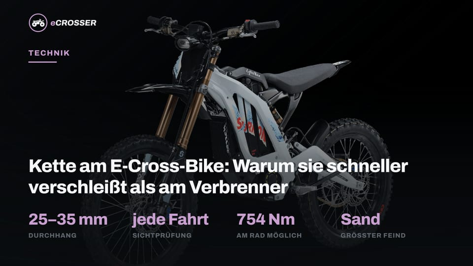 Kette am E-Cross-Bike: Warum sie schneller verschleißt als am Verbrenner