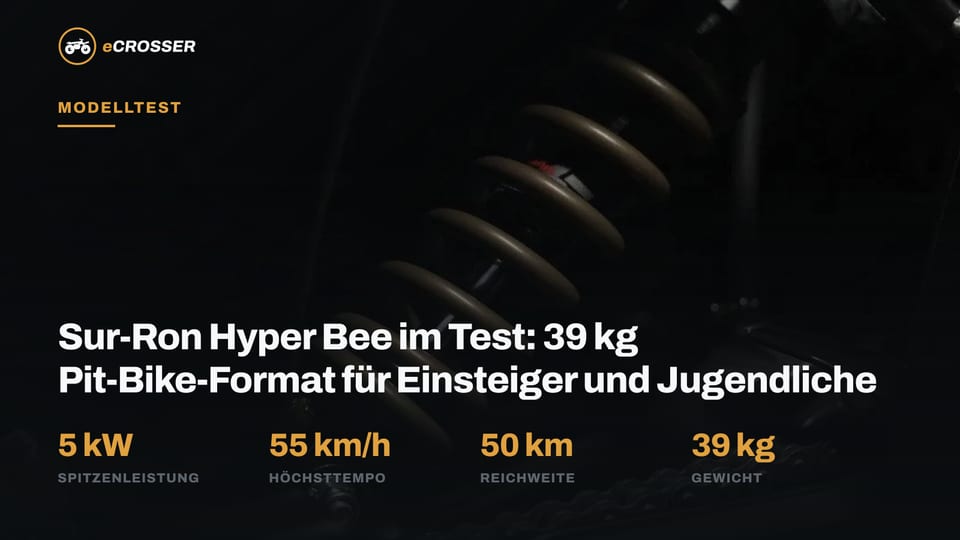 Sur-Ron Hyper Bee im Test: 39 kg Pit-Bike-Format für Einsteiger und Jugendliche