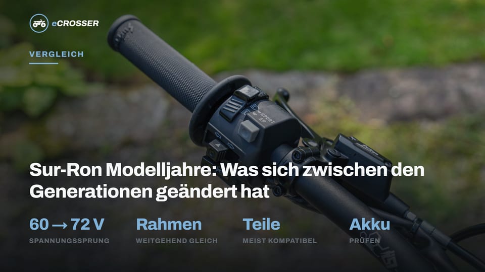 Sur-Ron Modelljahre: Was sich zwischen den Generationen geändert hat